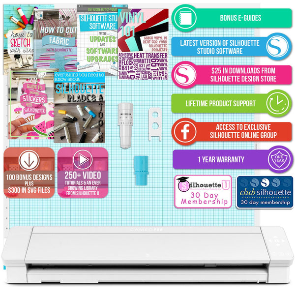 Silhouette Cameo 4 Pro - 24 Heat Press Bundle w/ 8-in-1 Heat Press