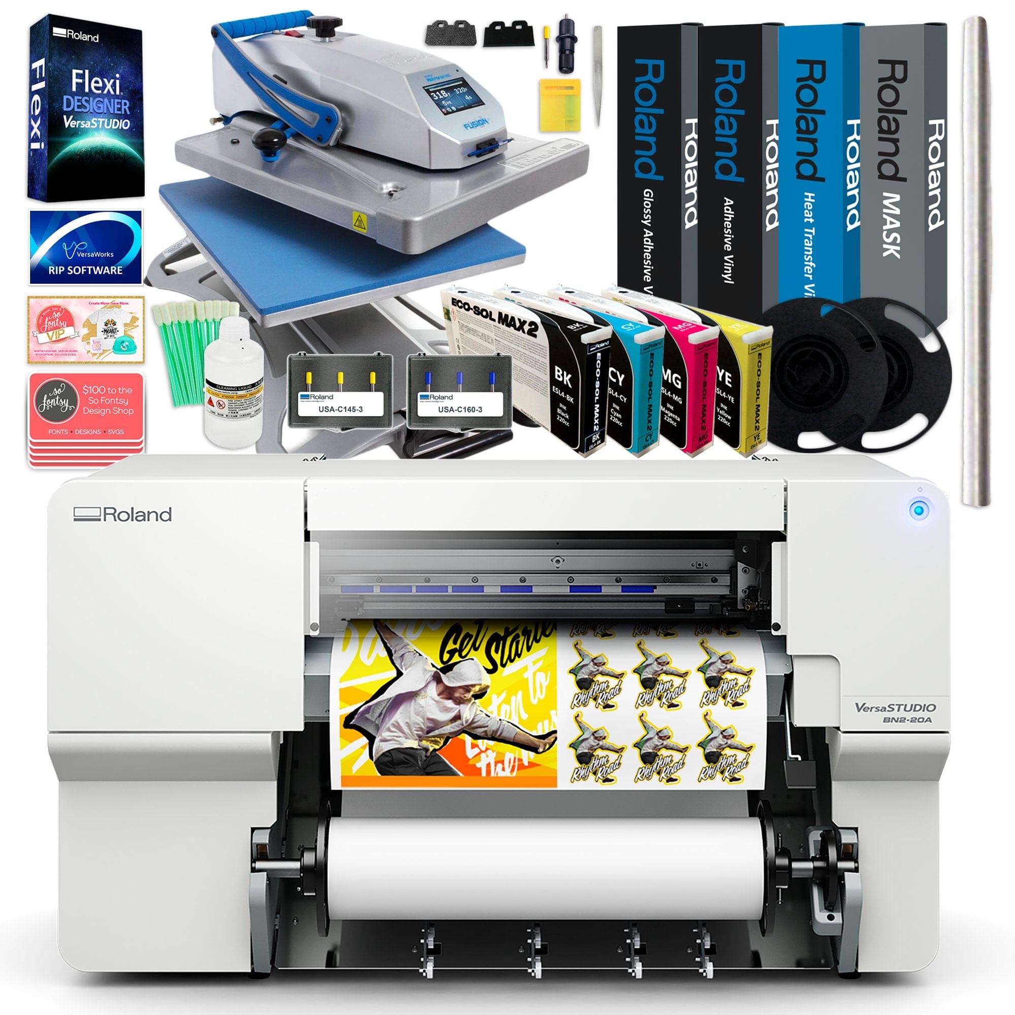 Roland BN2-20A Eco-Solvent Printer & Cutter Bundles, Inks, Accessories