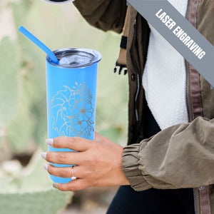 20oz Color Powder Coated Stainless Steel Skinny Tumbler - Blue ProSub 