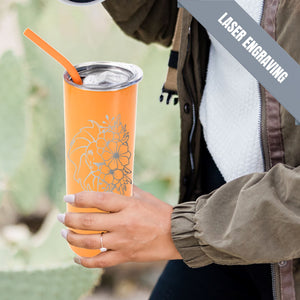 20oz Color Powder Coated Stainless Steel Skinny Tumbler - Orange ProSub 