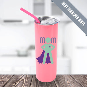 20oz Color Powder Coated Stainless Steel Skinny Tumbler - Pink ProSub 