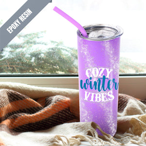 20oz Color Powder Coated Stainless Steel Skinny Tumbler - Purple ProSub 