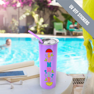 20oz Color Powder Coated Stainless Steel Skinny Tumbler - Purple ProSub 