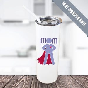 20oz Color Powder Coated Stainless Steel Skinny Tumbler - White ProSub 