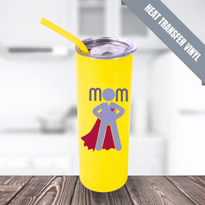 20oz Color Powder Coated Stainless Steel Skinny Tumbler - Yellow ProSub 