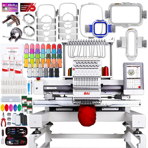 BAi VISION 15 Needle Commercial Embroidery Machine with Mighty Hoop Bundle