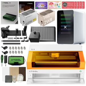 xTool S1 Laser Cutter & Engraver Bundle w/ IR Laser Engraving Kit & Filter - White