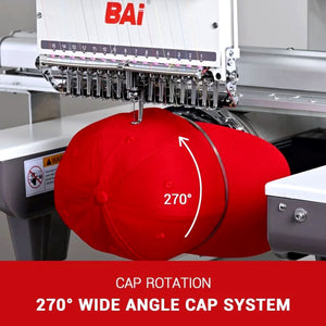 BAi Mirror 15 Needle Commercial Embroidery Machine Bundle with Cap & Hat Hoops Brother Sewing Bundle Bai 