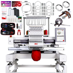 BAi VISION 15 Needle Commercial Embroidery Machine Bundle with Cap & Hat Hoops Brother Sewing Bundle Bai 