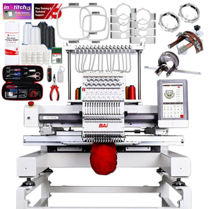 BAi VISION 15 Needle Embroidery Machine Bundle with Hotronix Cap Press & Hoops Brother Sewing Bundle Bai 