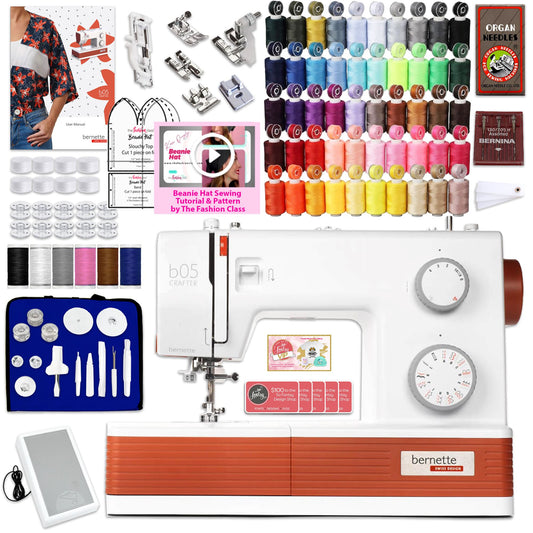 Bernette B05 Crafter Sewing Machine Deluxe Bundle by The Fashion Class Brother Sewing Bundle Bernette 