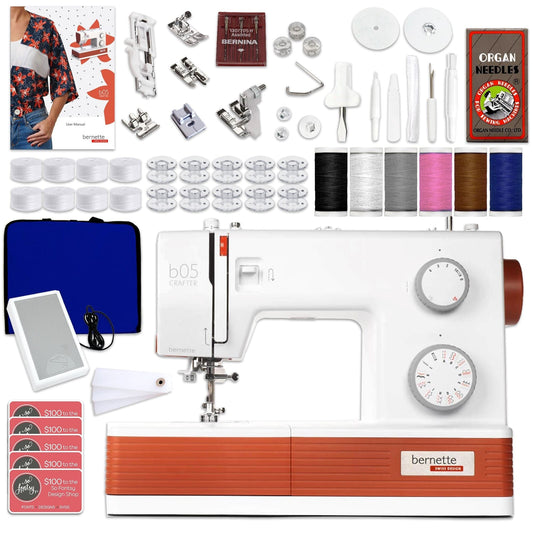 Bernette B05 Crafter Sewing Machine Deluxe Bundle by The Fashion Class Brother Sewing Bundle Bernette 