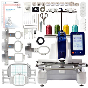 Brother PRS100 Embroidery Machine w/ Stand, Hat Hoop Set, Accessories Kit Brother Sewing Bundle Brother 