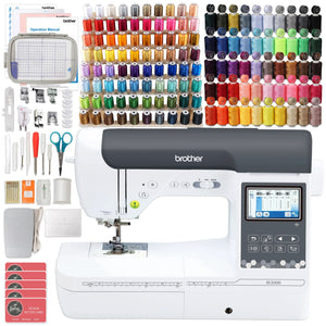 Brother SE2000 Embroidery & Sewing Machine w/ 130 Thread Spools & Accessories Brother Sewing Bundle Brother 