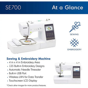 Brother SE700 Embroidery & Sewing Machine w/ 80 Embroidery Spools & Accessories Brother Sewing Bundle Brother 