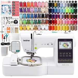 Brother SE700 Embroidery & Sewing Machine w/ 90 Spools & Accessories Brother Sewing Bundle Brother 