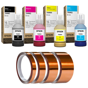 Epson Ink Set for F170 & F570 - 4 Pack with 4 Rolls of ProSub Sublimation Tape Sublimation Bundle Epson 