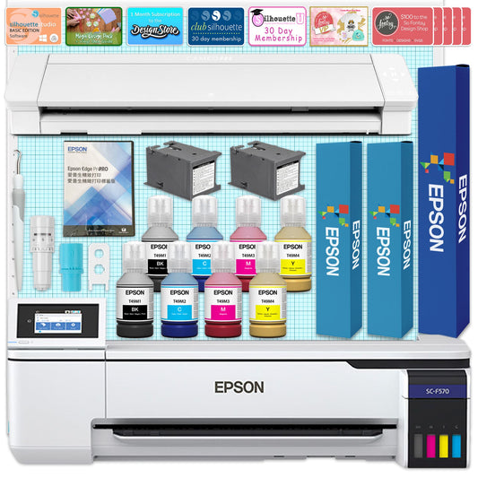 Epson PRO F570 Desktop 24" Sublimation Printer w/ Cameo 4 Pro 24" Vinyl Cutter Epson F570 Bundle Epson 