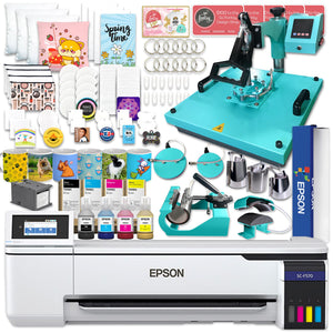 Epson SureColor F570 LITE 24" Sublimation Printer w/ 15" x 15" 8-in-1 Heat Press Epson F570 Bundle Epson Without Liftgate 