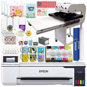 Epson SureColor F570 LITE 24" Sublimation Printer w/ Geo Knight DK32AP Heat Press Epson F570 Bundle Epson Without Liftgate 