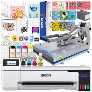 Epson SureColor F570 LITE 24" Sublimation Printer w/ Hotronix Hover Heat Press Epson F570 Bundle Epson Without Liftgate 