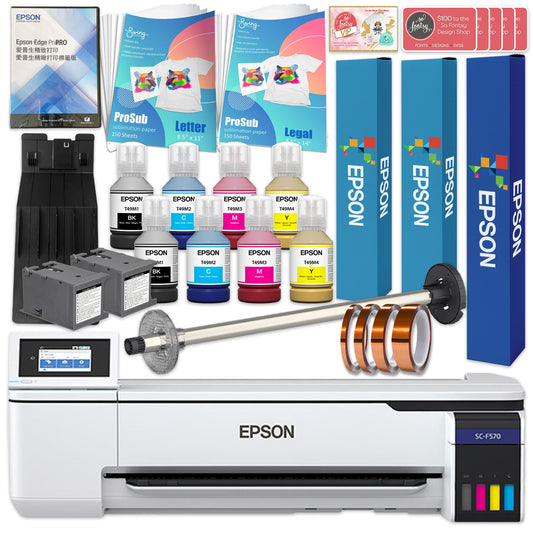 Epson SureColor PRO F570 Desktop 24" Dye Sublimation Paper Printer Bundle Epson F570 Bundle Epson Without Liftgate 