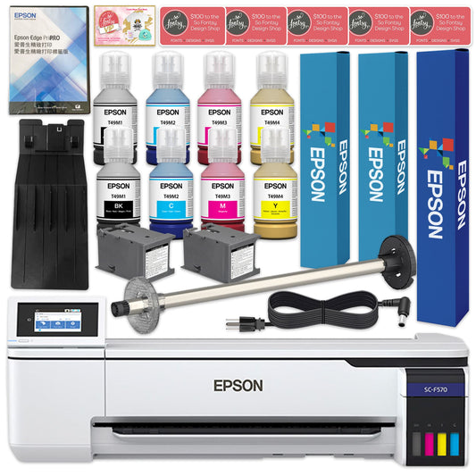 Epson SureColor PRO F570 Desktop 24" Dye Sublimation Printer Bundle Epson F570 Bundle Epson 