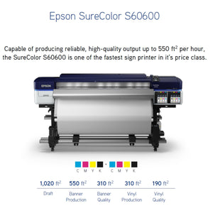 Epson SureColor S60600 Dual CMYK Solvent Printer & Ink Bundle - 64" Eco Printers Epson 