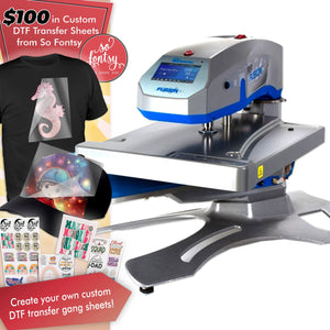 Hotronix Fusion Heat Press 16" x 20" with Fusion IQ & $100 in DTF Custom Transfers Heat Press Hotronix 