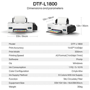 Procolored F13 Direct to Film (DTF) L1800 Roll Printer Bundle - 13in DTF Bundles Procolored 