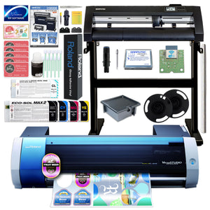 Roland BN-20A Desktop 20" Eco-Solvent Printer w/ CMYK Inks & Graphtec CE8000-60 Eco Printers Roland 