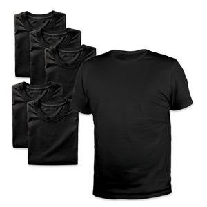 RTP 1600 Black DTG Ready Crew Neck T-Shirts 6 Pack - Extra Large DTF Image Armor 