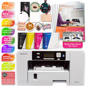 Sawgrass UHD Virtuoso SG500 Sublimation Printer, Ink, Paper, Blanks Bundle Sublimation Bundle Sawgrass 20ml Ink Set 