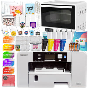 Sawgrass UHD Virtuoso SG500 Sublimation Printer with Sublimation Oven Sublimation Bundle Sawgrass 20ml Ink Set 