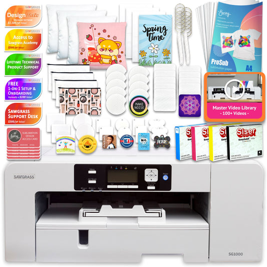 Sawgrass Virtuoso SG1000 Sublimation Printer with Deluxe Stater Bundle Sublimation Bundle Sawgrass 20ml Ink Set 