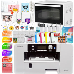 Sawgrass Virtuoso SG500 Sublimation Printer with Sublimation Oven Sublimation Bundle Sawgrass 20ml Ink Set 