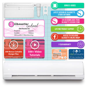 Silhouette Cameo 5 PLUS w/ 15" x 15" Navy Heat Press & Siser HTV Silhouette Bundle Silhouette 