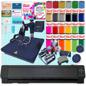 Silhouette Cameo 5 PRO MK-II with 8-in-1 Navy Heat Press & Siser HTV Silhouette Bundle Silhouette 