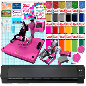 Silhouette Cameo 5 PRO MK-II with 8-in-1 Pink Heat Press & Siser HTV Silhouette Bundle Silhouette 