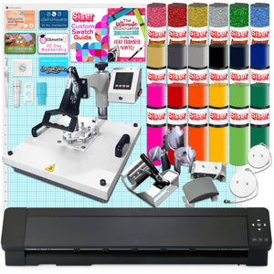 Silhouette Cameo 5 PRO MK-II with 8-in-1 White Heat Press & Siser HTV Silhouette Bundle Silhouette 