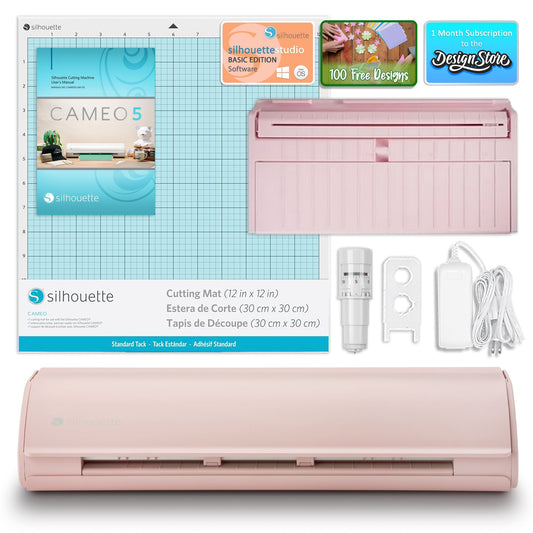 Silhouette Pink Cameo 5 - 12" Vinyl Cutter with Roll Feeder Silhouette Bundle Silhouette 