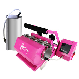 Swing Design 15" x 15" 8-in-1 Heat Press with 30oz Tumbler Press - Pink Heat Press Swing Design 