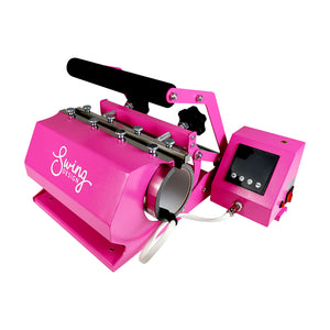 Swing Design 15" x 15" 8-in-1 Heat Press with 30oz Tumbler Press - Pink Heat Press Swing Design 