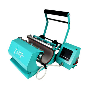 Swing Design 15" x 15" 8-in-1 Heat Press with 30oz Tumbler Press - Turquoise Heat Press Swing Design 