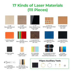 xTool Laser Material Explore Kit - 111 Pieces Laser Engraver xTool 