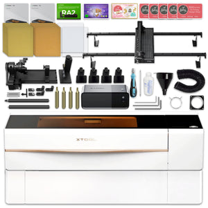 XTool P2 55W CO2 Laser Cutter & Engraver Riser, Rotary, Rail Bundle - White Laser Engraver xTool 