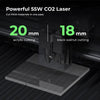 XTool P2 55W CO2 Laser Cutter & Engraver Riser, Rotary, Rail Bundle - White Laser Engraver xTool 