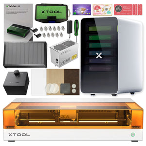 xTool S1 Laser Cutter & Engraver Bundle w/ Air Assist, Honeycomb, Filter - White Laser Engraver xTool 20W Diode Laser 