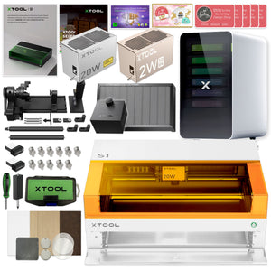 xTool S1 Laser Cutter & Engraver Bundle w/ IR Laser Engraving Kit & Filter - White Laser Engraver xTool 20W Diode Laser 