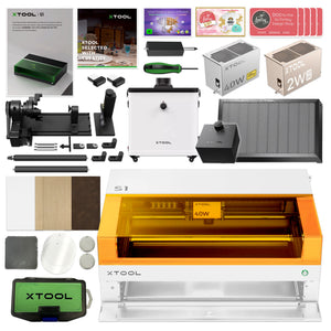 xTool S1 Laser Cutter & Engraver Bundle w/ IR Laser Engraving Kit & Filter - White Laser Engraver xTool 40W Diode Laser + $450 